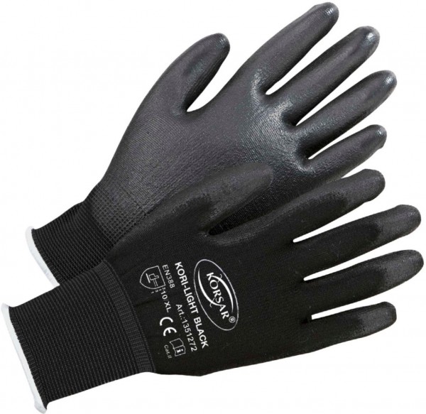 Korsar Kori-Light Black PU-Schutzhandschuhe silikonfrei