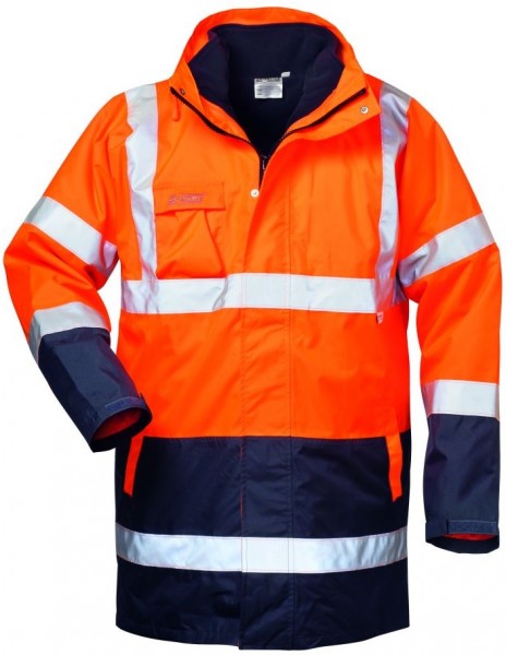 Safestyle 23549 TRAVIS 4 in 1-Warnschutz-Parka leuchtorange/marine