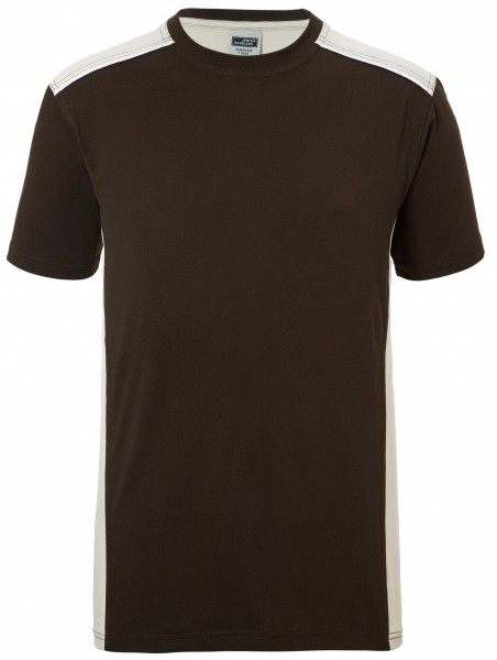 James & Nicholson JN860 Herren Workwear T-Shirt Kontrast in 8 Farben