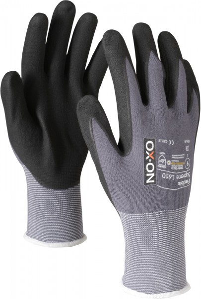 OX-ON Flexible Supreme 1610 Nitril-Schutzhandschuhe teilbeschichtet