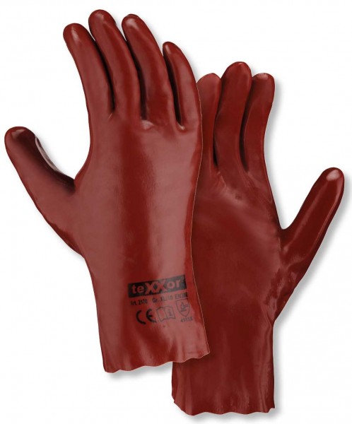 texxor 2170 PVC-Schutzhandschuhe rotbraun 27cm