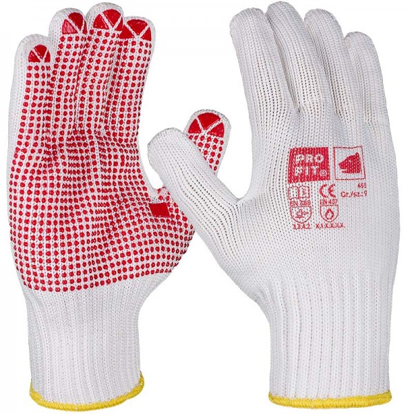 Pro-Fit 455 Baumwoll-Schutzhandschuhe mit PVC-Noppen