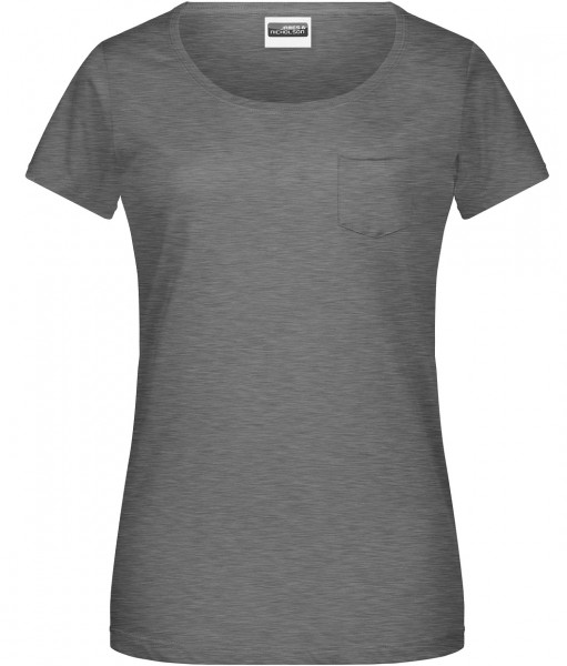 James & Nicholson 8003 Damen T-Shirt mit Brusttasche in 5 Farben