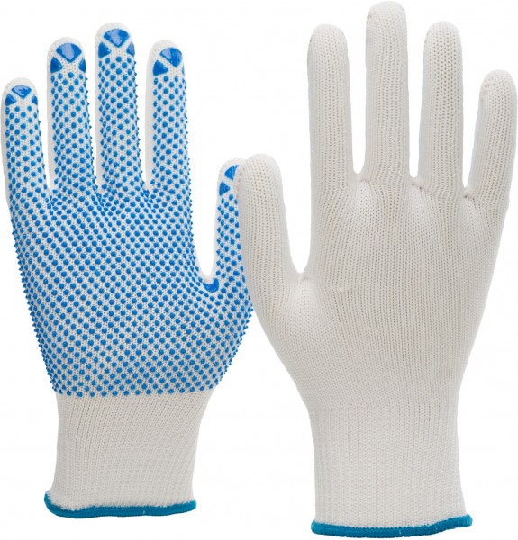 Nitras 6100 Nylon-Baumwoll-Strickhandschuhe mit PVC-Noppen