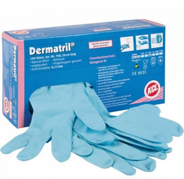 KCL 740 Dermatril Nitril-Einweg-Schutzhandschuhe