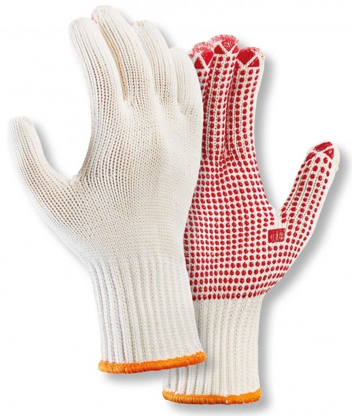 texxor 1945 Nylon-Baumwoll Grobstrickhandschuhe mit PVC-Noppen