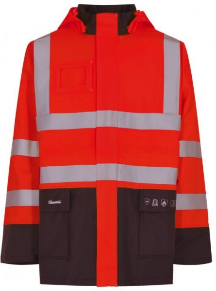 Lyngsøe FR-LR5025 flammhemmende Frauen Warnschutz-Regenjacke