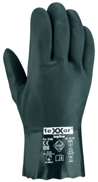 texxor 2140 topline PVC-Chemikalienschutzhandschuhe grün 27 cm