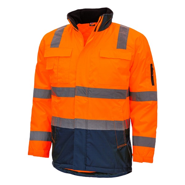 Nitras Motion Tex Viz 7144 Warnschutz-Parka leuchtorange-blau