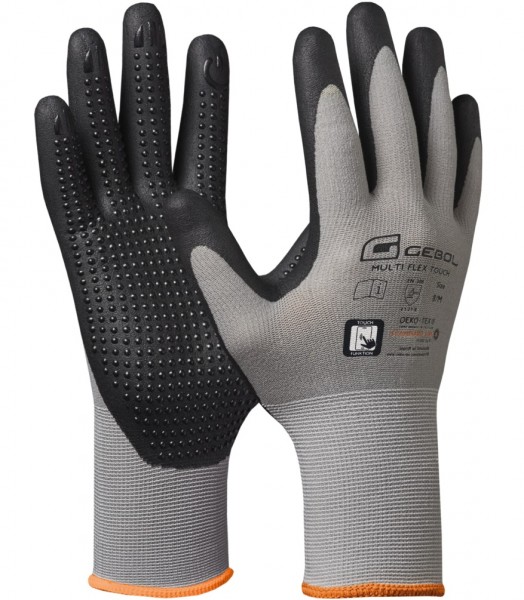 Gebol Multi Flex Touch Nitril-Schutzhandschuhe mit Noppen touchscreenfähig