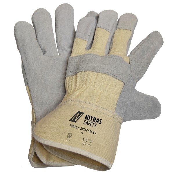 Nitras 1301C Split Star 1 Rindspaltlederhandschuhe