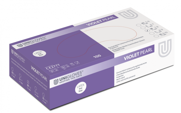 Unigloves Violet Pearl Nitril-Einweghandschuhe puderfrei
