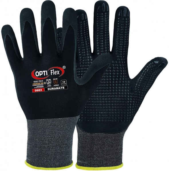 OPTI Flex 0683 Duramate Schutzhandschuhe Nitril PU mit Noppen