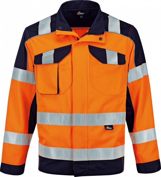Vizwell VWT112O Warnschutz Kontrast Bundjacke leuchtorange-marine
