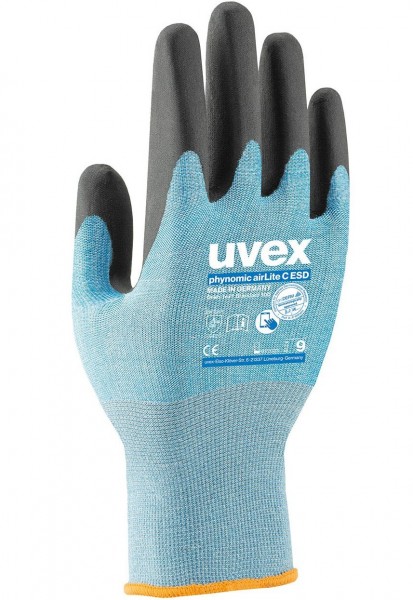uvex 60084 phynomic airLite C ESD Schnittschutzhandschuhe Level C touchscreenfähig