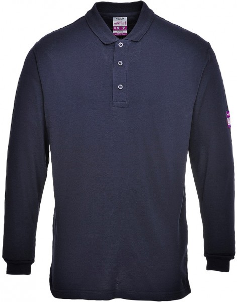 *SALE* Portwest FR10 Langarm Poloshirt flammhemmend antistatisch marine