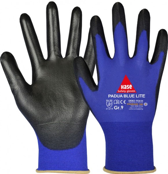 Hase 508280 Padua Blue Lite PU-Schutzhandschuhe teilbeschichtet
