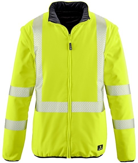 4 Protect RENO 3418 Warnschutz-Softshellwendejacke leuchtgelb-schwarz
