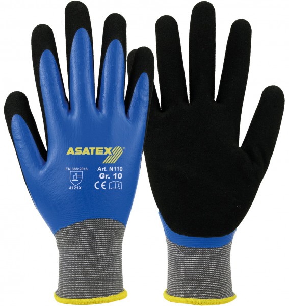 Asatex N110 Nitril-Schutzhandschuhe vollbeschichtet