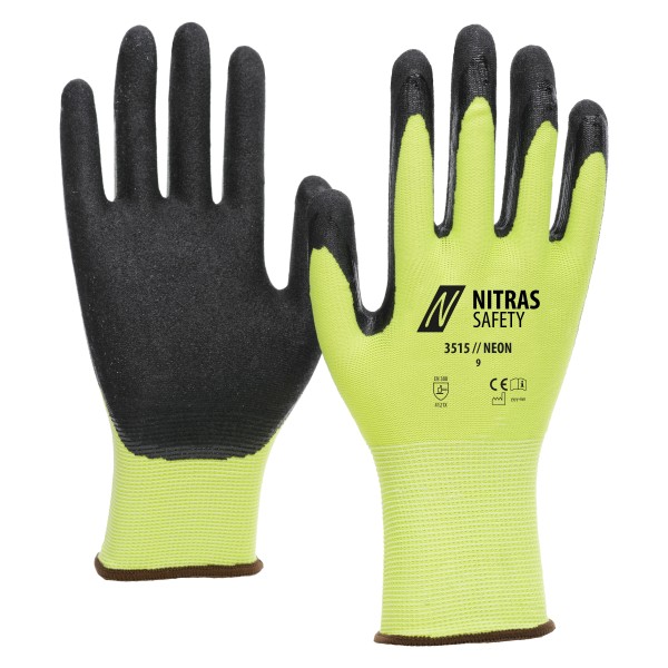 Nitras 3515 Neon Nitril-Schutzhandschuhe teilbeschichtet