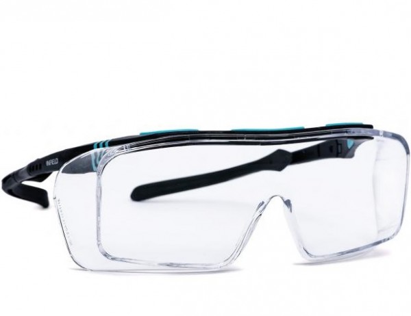 Infield Ontor 9090109 Besucherbrille schwarz-cyan klar Superantireflex