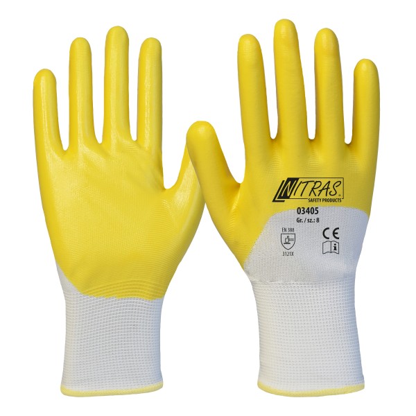 Nitras 03405 Nitril-Schutzhandschuhe 3/4 beschichtet