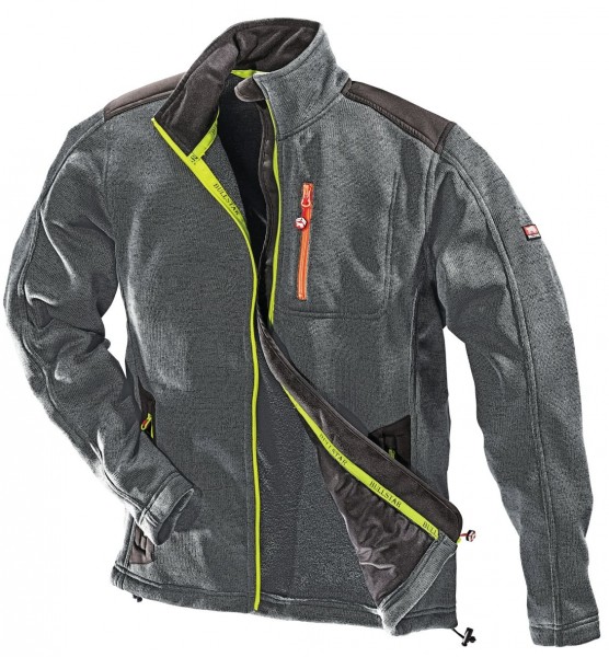 Bullstar 9335 ULTRA Softshell-Strickfleecejacke grau-lime