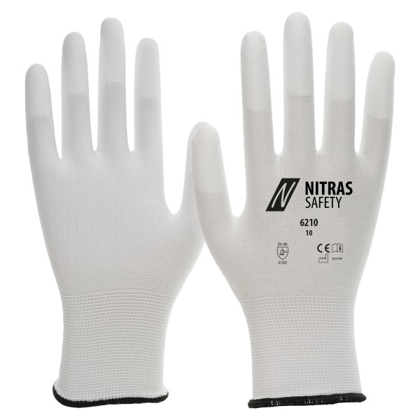 Nitras 6210 PU-Schutzhandschuhe Fingerkuppen beschichtet