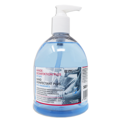 Unigloves Händedesinfektion Plus 0,5 Liter Flasche mit Ocean-Duft