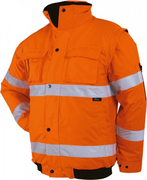 Vizwell VWJK60O Warnschutz-Pilotenjacke 2 in 1 leuchtorange