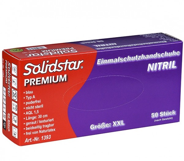 Solidstar Premium 1393 Nitril-Einwegschutzhandschuhe ungepudert