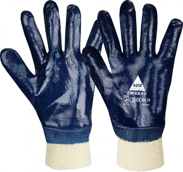 Hase 902100 Zwickau Nitril-Schutzhandschuhe vollbeschichtet