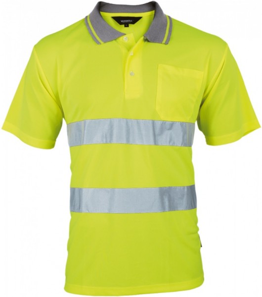 Vizwell VWP1BY Warnschutz-Piqué-Poloshirt leuchtgelb
