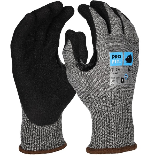 Pro-Fit 862 Schnittschutzhandschuhe PU mit verstärkter Daumenbeuge Level F