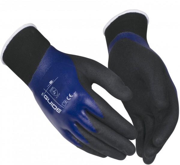 Guide 594 Nitrilschaum-Schutzhandschuhe vollbeschichtet blau