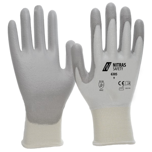 Nitras 6305 PU-Schnittschutzhandschuhe Level C