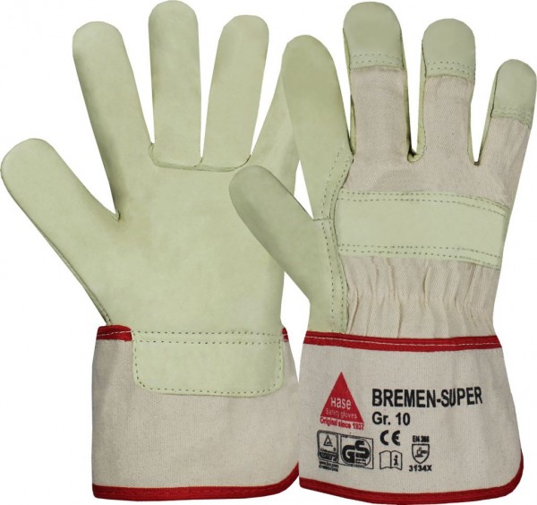 Hase 293000 Bremen Super Rindnarbenleder-Schutzhandschuhe