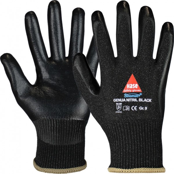 Hase 508504 Genua Nitril Black Schnittschutzhandschuhe Level C