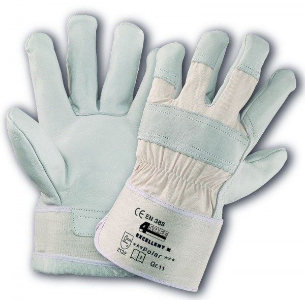 4Safe HTMW Rindnarbenlederhandschuhe natur