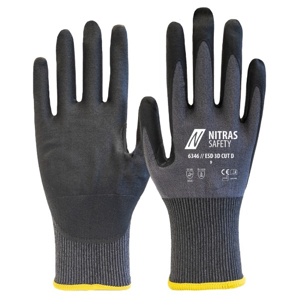 Nitras 6346 ESD 3D Cut D Schnittschutzhandschuhe