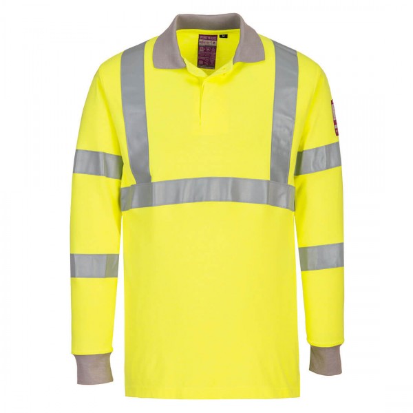 Portwest FR77 Warnschutz-Langarm-Polo-Shirt flammhemmend antistatisch