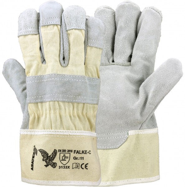 Asatex Falke-C Rindspaltleder-Schutzhandschuhe