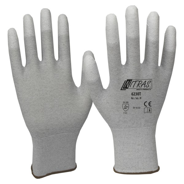Nitras 6230T PU-Schutzhandschuhe antistatisch touchscreenfähig