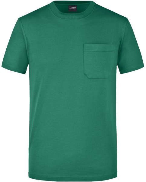James & Nicholson JN920 Herren Rundhals Shirt mit Brusttasche in 10 Farben